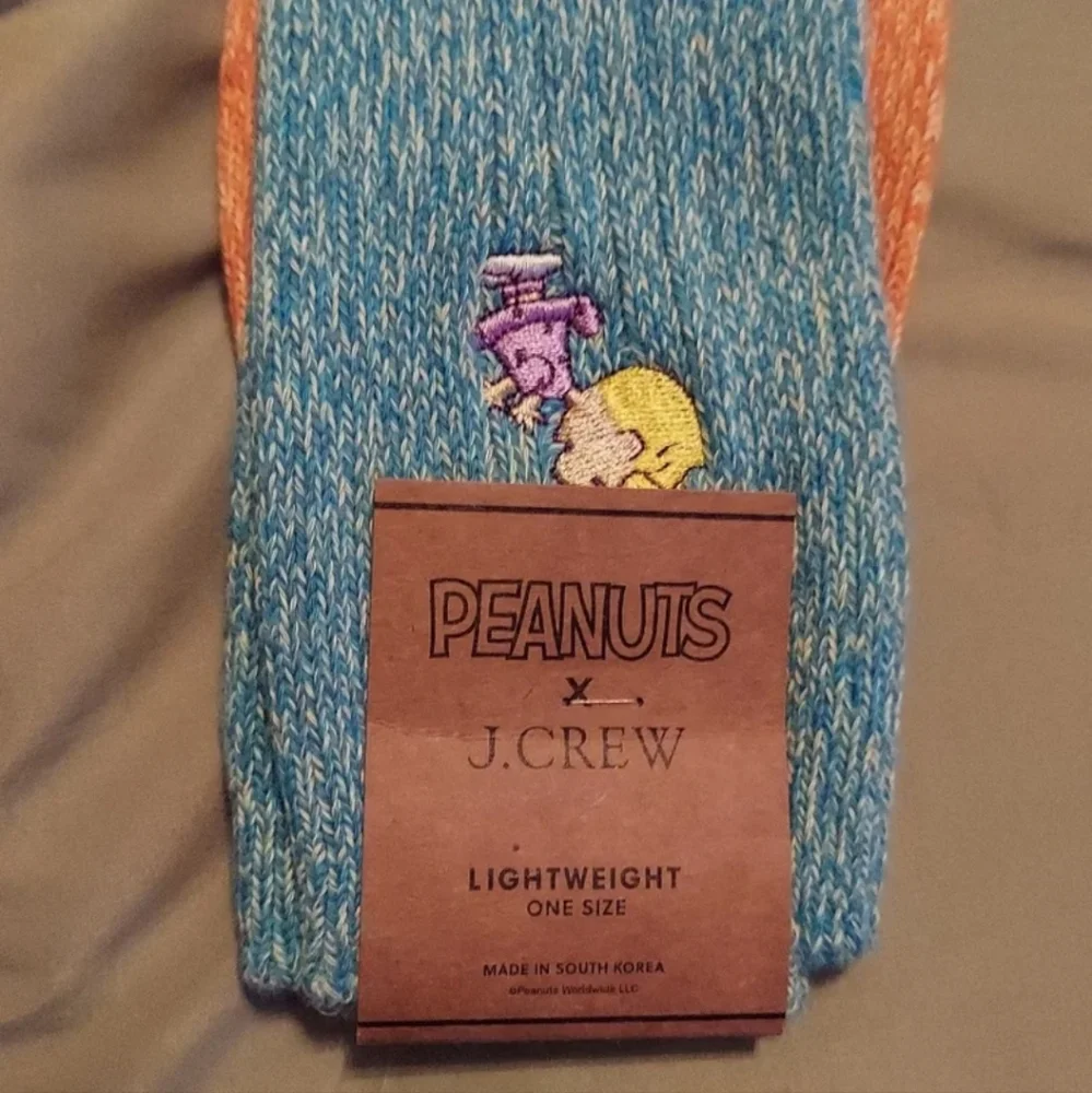 Peanuts® X.J.Crew Lightweight Camp Socks MEN'S Snoopy & Sally OS BNWT SO